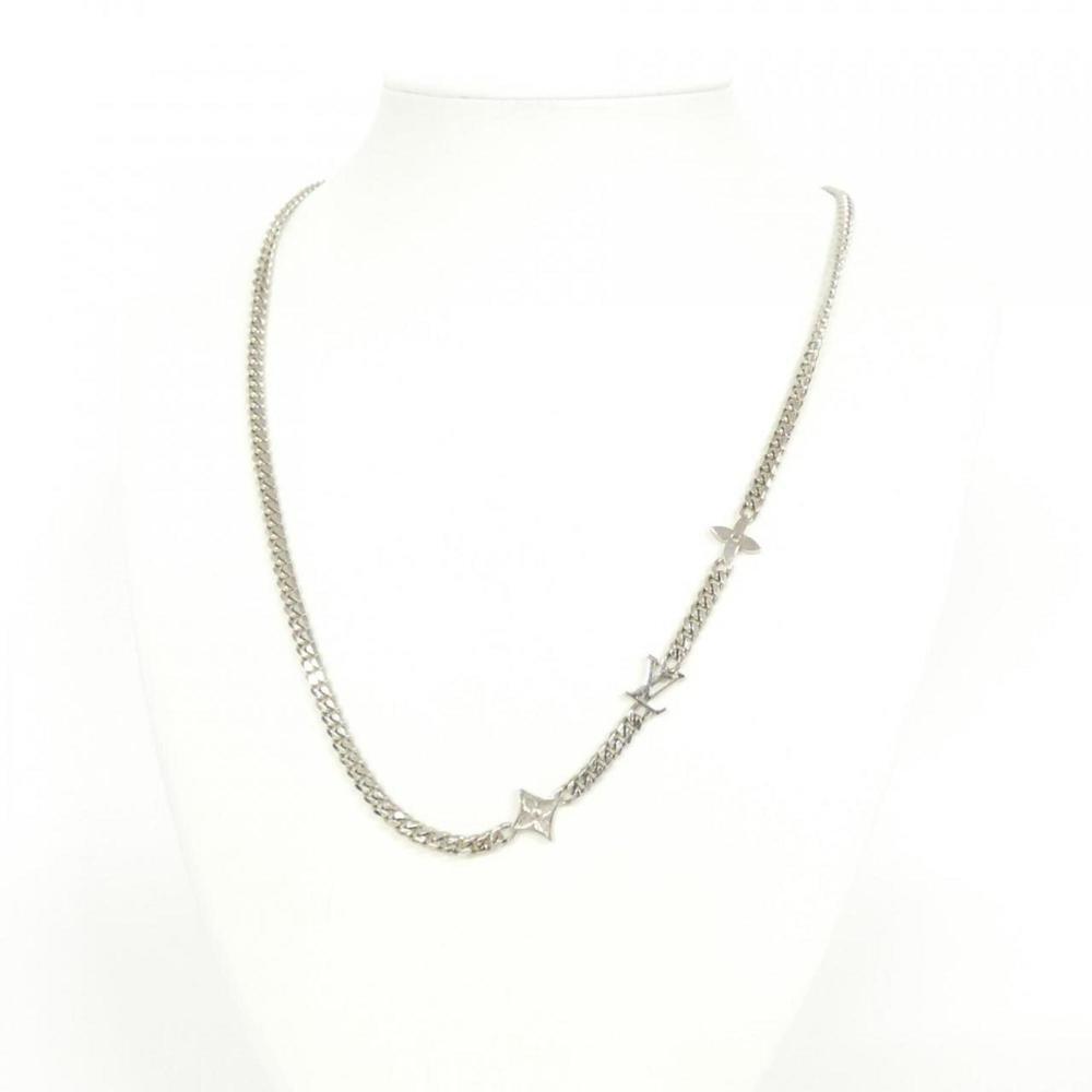 LOUIS VUITTON Silver Monogram Necklace - Picture 5 of 5